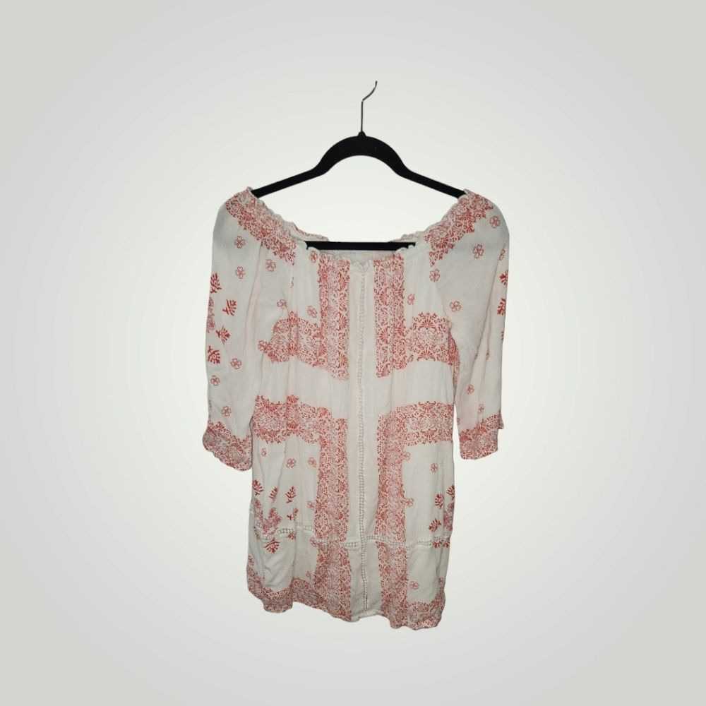 New York & Company Mini Eyelet Details Off Shoulder Dress Size Medium